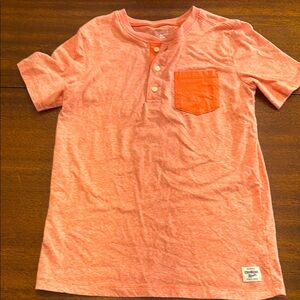 Orange Henley Kids Shirt